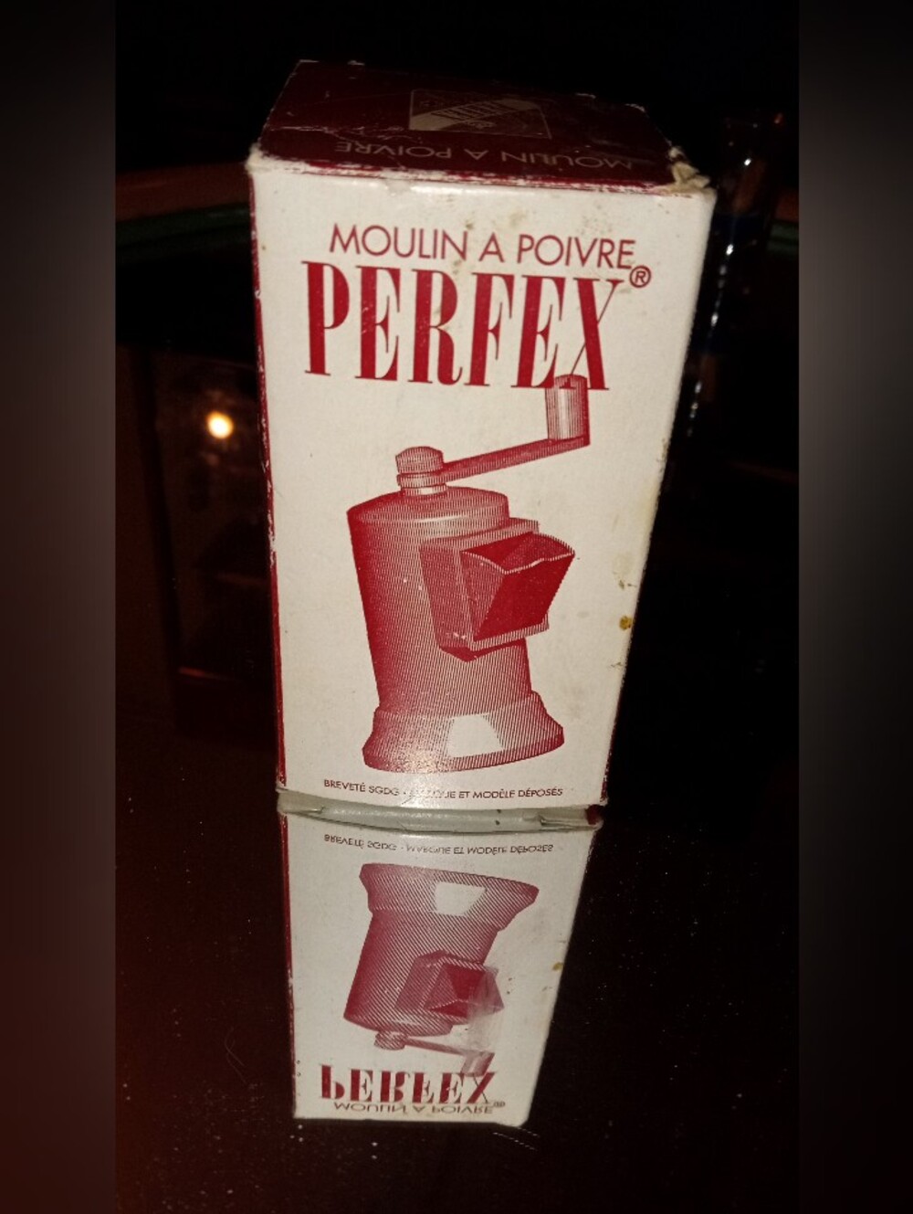 Vintage French Perfex Cast Aluminum Pepper Mill Grinder 4.5" wi